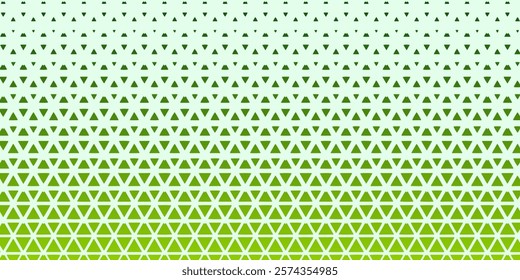 Green and white horizontal isometric grid density gradient blend pattern