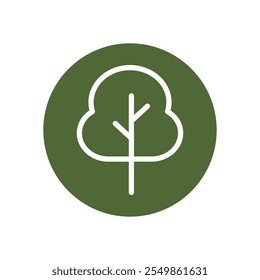 A green and white icon of a tree