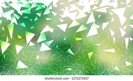 Green and White Irregular Triangle Background