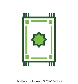 Grüne und weiße islamische Gebetsmatte Design