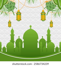 Green and white Islamic Ramadan background