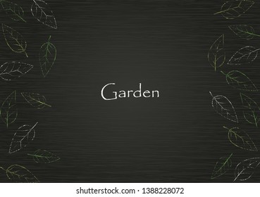 Green and white leaves hand writing on blackboard vector foe decoration.
