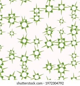 green and white light flowers seamless pattern