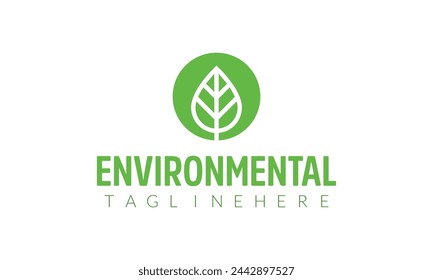 a green and white logo for environmental environment.