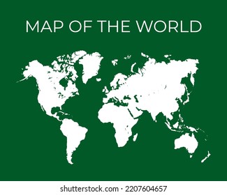 MAPA BLANCO VERDE DEL VECTOR DE DISEÑO MUNDIAL 