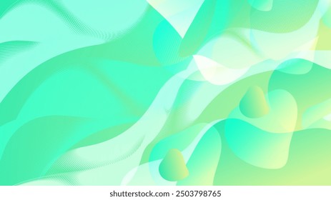 Green and white minimalist simple background with shapes