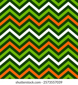 green white orange zigzag seamless vector texture