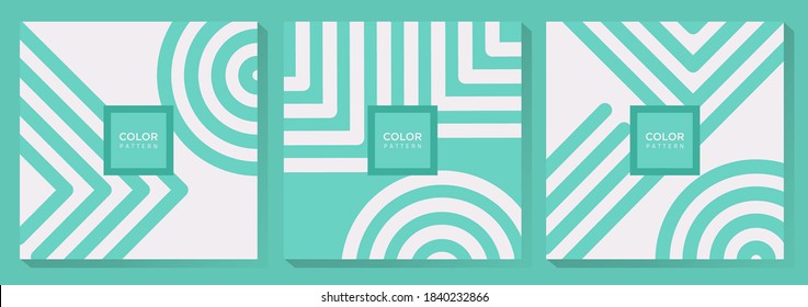 Green and White Pattern Set