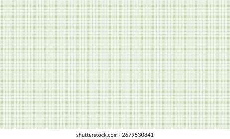 Green and white plaid fabric texture background. Seamless pattern checkered wallpaper.	