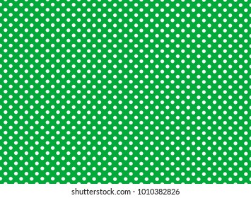 Green and White Polka Dots