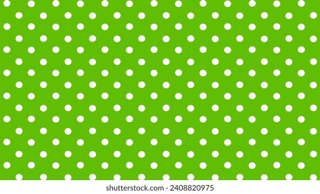 Green and white polka dots background