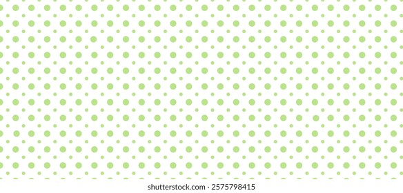 Green and white polka dots pattern background