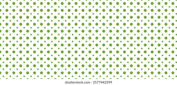 Green and white polka dots pattern background