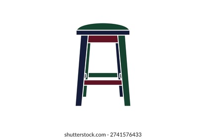 Green white red and blue minimalist bar stool seating