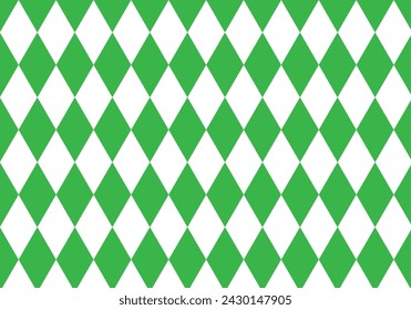 Green and white rhombus pattern background.