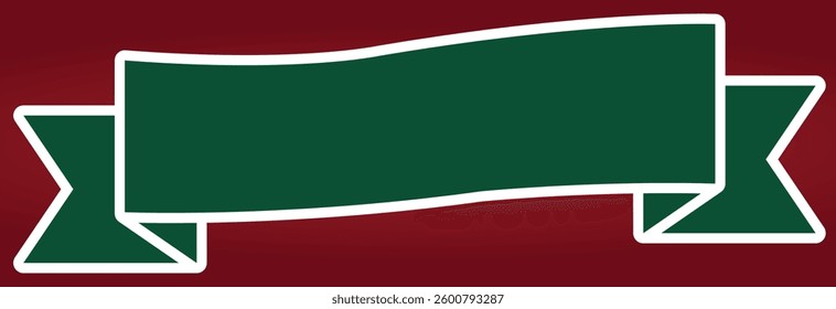Green White Ribbon on Red Gradient Background for Sale Promotion Business