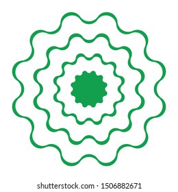 Green / white ribbon rosette. Vector illustration.