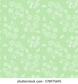 green and white seamless pattern for background from plants