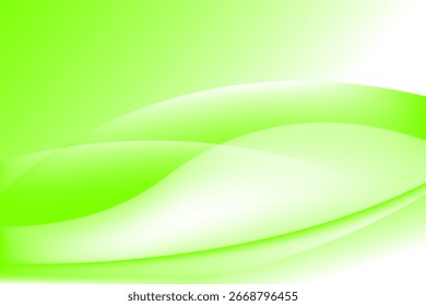 Fondo abstracto de la superposición lisa verde y blanca de la onda. Ilustración vectorial