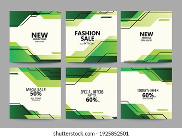 Green and white social media post template 