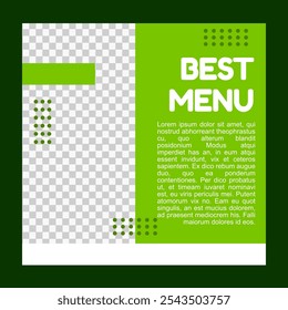 green and white social media post template for business promotion.
