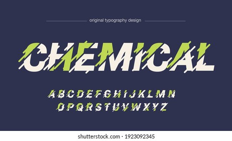 Green and White Sports Sliced Motion Speed Effect Typography Artistic Font