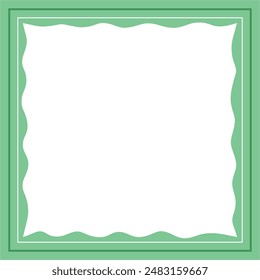 Color de fondo ondulado cuadrado verde y blanco con forma de línea de rayas. Adecuado para anuncios de redes sociales y anuncios de Internet de Web. Diseño de Plantilla. Marco, borde para el texto, imagen, anuncio. Espacio vacío.