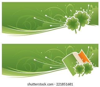 Green and white St. Patrick's Day banners.