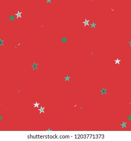 Green and white stars pattern background vector