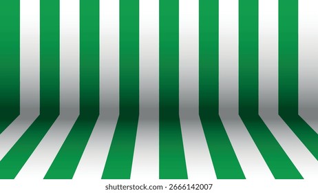 Green and White Striped Tunnel Effect Background – 3D Perspective Optical Illusion