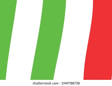 Green and white stripes. Abstract background. Italy