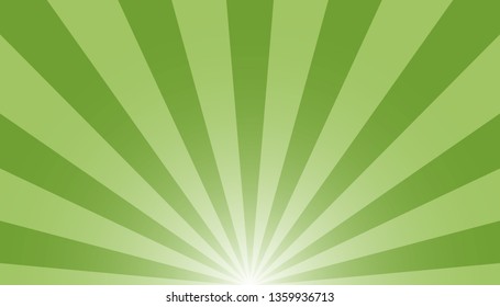 Green And White Sunburst Background - Vector Illustration