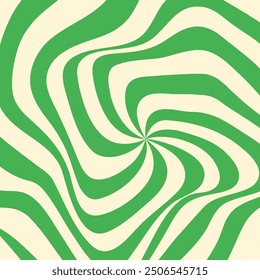 Green and White Swirl Background. Abstract Square Frame.