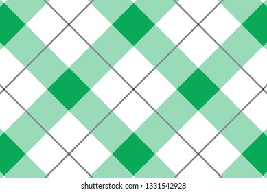Green and white tablecloth pattern.Texture for : plaid, tablecloths, clothes, shirts, dresses, paper, bedding, blankets, quilts and other textile products. Vector illustration. - Vector
