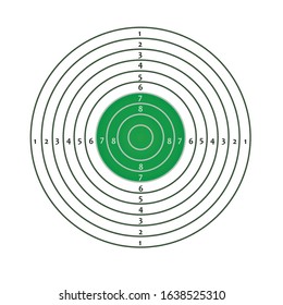 Green and white target paper. vector illustration