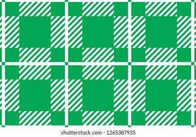 green and white tartan plaid pattern.Vector illustration.EPS-10.