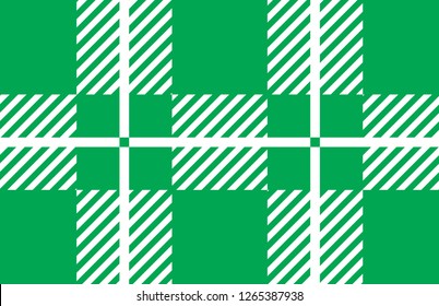 green and white tartan plaid pattern.Vector illustration.EPS-10.