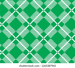 green and white tartan plaid pattern.Vector illustration.EPS-10.