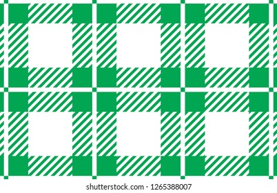 green and white tartan plaid pattern.Vector illustration.EPS-10.