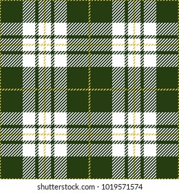 Green and White Tartan Plaid Scottish Pattern