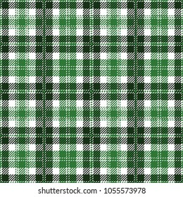 Green And White Tartan Plaid Scottish Pattern