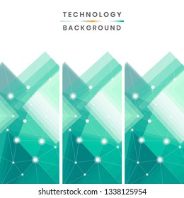 Colección vectorial de banderas de tecnología verde y blanca