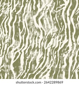Green and white tiger stripes, textured with distressed wood on linen fabric print pattern, cotton, silk, vector illustration, doodle summer, kids and baby designs for print fabric.