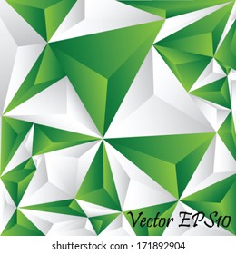 green white triangle background