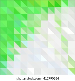 Green white triangle grid abstract background