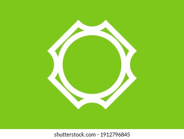 Green white of unique circle shape design