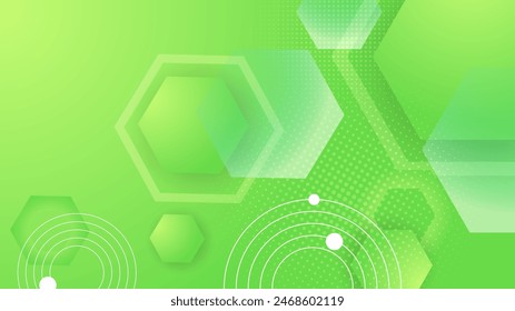 Green and white vector abstract gradient background with simple geometric shapes. Abstract gradient shapes background for presentation, business report, card, banner, poster