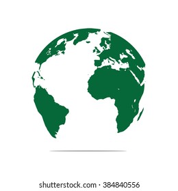 Green and white vector Earth globes isolated on white.
