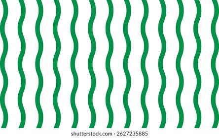 Green and white  vertical smooth wavy line pattern. Background Groovy vertical waves seamless pattern.60s and 70s vibes Vintage Geo Art,  vertical striped wave background