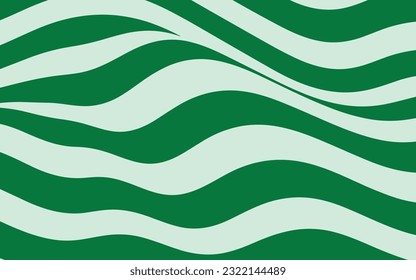 green and white wavy pattern in stock vector, in the style of funky and futuristic, mind-bending patterns